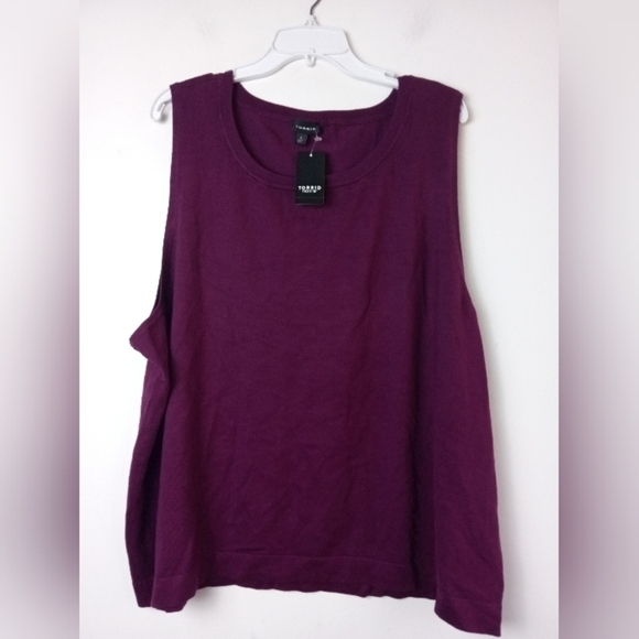 NWT Torrid Purple Highland Thistle Crew Neck Sleeveless Knit Sweater sz 6 or 6X - Picture 4 of 10